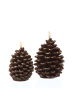 MARELIDA LED Kerze Tannenzapfen Echtwachs H: 13cm in braun