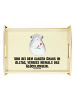 Mr. & Mrs. Panda Holztablett Chinchilla Blume mit Spruch in Gelb Pastell