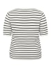 KAFFE curve Strickpullover KClizzy Regular fit in Chalk / Black stripe