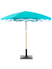 Beliani Marktschirm SESTRIERE in Blau/Weiß/Braun - (W) 232 x (H) 216 x (L) 232 cm