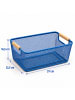 relaxdays Drahtkorb in Dunkelblau - (B)37 x (H)16,5 x (T)22,5 cm