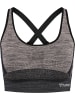 Hummel Hummel Top Hmlclea Yoga Damen Atmungsaktiv Schnelltrocknend Nahtlosen in CHATEAU GRAY/BLACK MELANGE