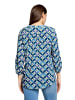CARTOON Blusenshirt mit Schnürung in Blau/Grün