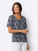 Sieh an! Kurzarmshirt in marine-hellblau-bedruckt