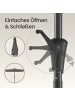 SONGMICS Sonnenschirm Sheld in Grau - (B)150 x (H)230 x (T)200 cm