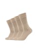 camano Socken für Damen und Herren Businesssocken Komfortbund Bequem Langlebig Baumwolle Soft  mit verstärktem Fersen- und Zehenbereich 4er Pack ca-soft in sand melange