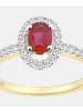 Diamant L'éternel Ring aus 375 Gelbgold mit Diamant mit Rubin