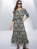 Heine Druckkleid in khaki-schwarz-bedruckt