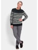 GOLDNER Norwegerpullover mit Raglanärmeln in schwarz / cremeweiß / gemustert