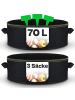 Praknu Hochbeet Pflanzsack 70L - 3-STK Vliesstoff - 3 Schilder - Beschriften