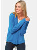 GOLDNER Kurzgröße:  Kuschelweiche Kaschmir-Strickjacke in atlantikblau