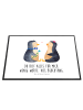 Mr. & Mrs. Panda Schreibunterlage Pinguin Pärchen mit Spruch in Weiß