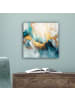 MuchoWow Leinwand bilder Abstrakte Kunst gold blau (BxH)