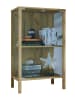 VCM  Glasvitrine Jensol mit ESG Glas Kommode stehend in Honig-Eiche