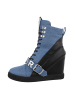 Ital-Design Stiefelette in Blau und Schwarz