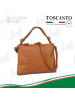 Toscanto Leder Schultertasche Toscanto Tasche tan, hellbraun ca. 37cm