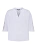 More & More leichte, 3/4 Arm Schlupfbluse, bestickt in white