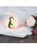 Mr. & Mrs. Panda Deko Windlicht Pinguin Blumen ohne Spruch in Transparent