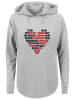 F4NT4STIC Oversized Hoodie I love you 01001001 Binary Code Herz  Valentinstag in grau