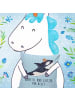 Mr. & Mrs. Panda Dekokissen Orca Zylinder mit Spruch in Blau Pastell