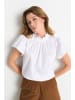 Rich & Royal Ruffle Cotton Blouse in White