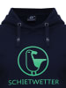 SCHIETWETTER Kapuzenpullover "Schietwetter" in navy-neongreen
