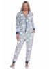 NORMANN Schlafanzug Jumpsuit Overall Sterne Coralfleece - 76731 in blau