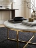 KADIMA DESIGN Couchtisch 80x36x80 cm mit Marmor Optik , Wohnzimmertisch mit in Weiß
