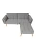 MCW Schlafsofa K18 mit Ottomane, Stoff/Textil hellgrau