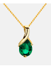Diamant L'éternel Halskette mit Anhänger aus 375 Gelbgold mit Smaragd