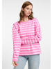 ELBSAND Sweatshirt Elva in Magenta Sky + Soft Rose STRIPE