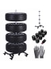 relaxdays Reifenständer in Schwarz/ Silber – (B)50 x (H)130 x (T)50 cm