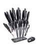 Intirilife 17-teiliges Set Messerblock in Schwarz