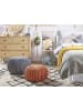 Beliani Pouf CONRAD in Grau - (W) 50 x (H) 35 x (L) 50 cm