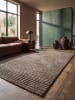 KADIMA DESIGN Teppich Kurzflor mit Zen-Dessin, pflegeleicht und flach im Aufbau in Braun
