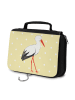 Mr. & Mrs. Panda Kosmetiktasche Storch ohne Spruch in Gelb Pastell