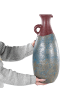 Beliani Dekovase VELIA in Blau/Braun - (W) 20 x (H) 50 x (L) 20 cm