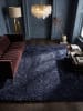KADIMA DESIGN Teppich Hochflor Shaggy Waschbar Einfarbig RHEIN Strapazierfähig in Marineblau
