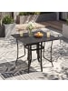 COSTWAY Gartentisch Metall 91x91x73cm in Schwarz