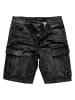 Humy Stretch Denim Shorts im Cargostyle mit Knopfleiste A&S in Schwarz