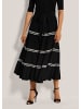 MADELEINE Langer Stufenrock zum Schlüpfen in schwarz / weiß