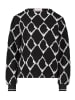 Betty Barclay Sweatshirt mit Rippbündchen in Schwarz/Beige