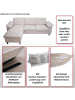 MCW Sofa-Garnitur O71 L-Form Liegefläche links/rechts 84x229x140cm, Grau-grün