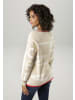 Aniston CASUAL Strickpullover in beige-wollweiß-rot
