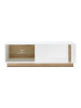 Feldmann-Wohnen Lowboard Clair weiß Hochglanz / Eiche Grandson 138 cm / 40 cm / 46 cm