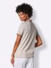 creation L Poloshirt in beige-weiß-geringelt