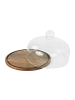relaxdays Tortenplatte in Natur/ Transparent – (H)16 x Ø 28 cm