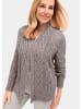 GOLDNER Kurzgröße:  Strickjacke in taupe / melange