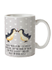 Mr. & Mrs. Panda Tasse Pinguin Liebe mit Spruch in Grau Pastell