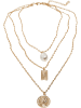 Urban Classics Urban Classics Unisex Layering Pearl Basic Necklace in gold